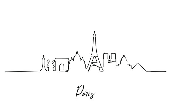 Famous city landmark in Europe. Continuous one line drawing. Continuous one line drawing.