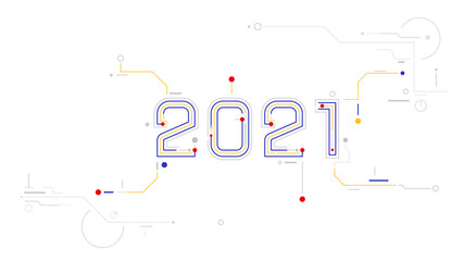 2021 tech new year digital number