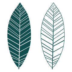 Set leaves silhouettes vector illustration