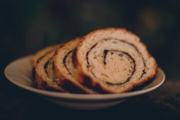 traditional romanian cake. home baking dessert on a plate