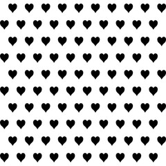 Black hearts on white background pattern, vector design