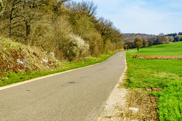 Empty country road in France