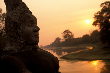 CAMBODIA SIEM REAP ANGKOR THOM SOUTH GATE