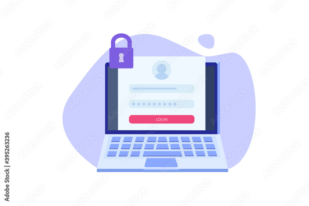 Poster online registration and sign up, account authentication concept. vector ui illustration.