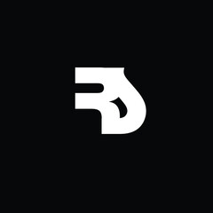 Creative Professional Trendy and Minimal Letter RS Logo Design in Black and White Color, Initial Based Alphabet Icon Logo in Editable Vector Format