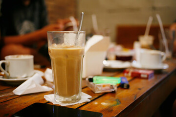 coffee latte in a glass