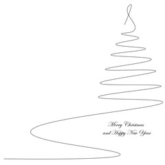 Christmas card with tree design. Vector illustration