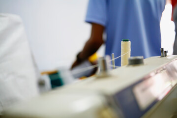white thread on sewing machime