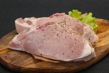Raw pork meat steak for grill