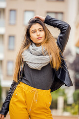 fashion woman with fall outfit