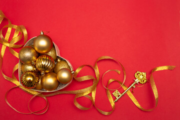 red and gold christmas card