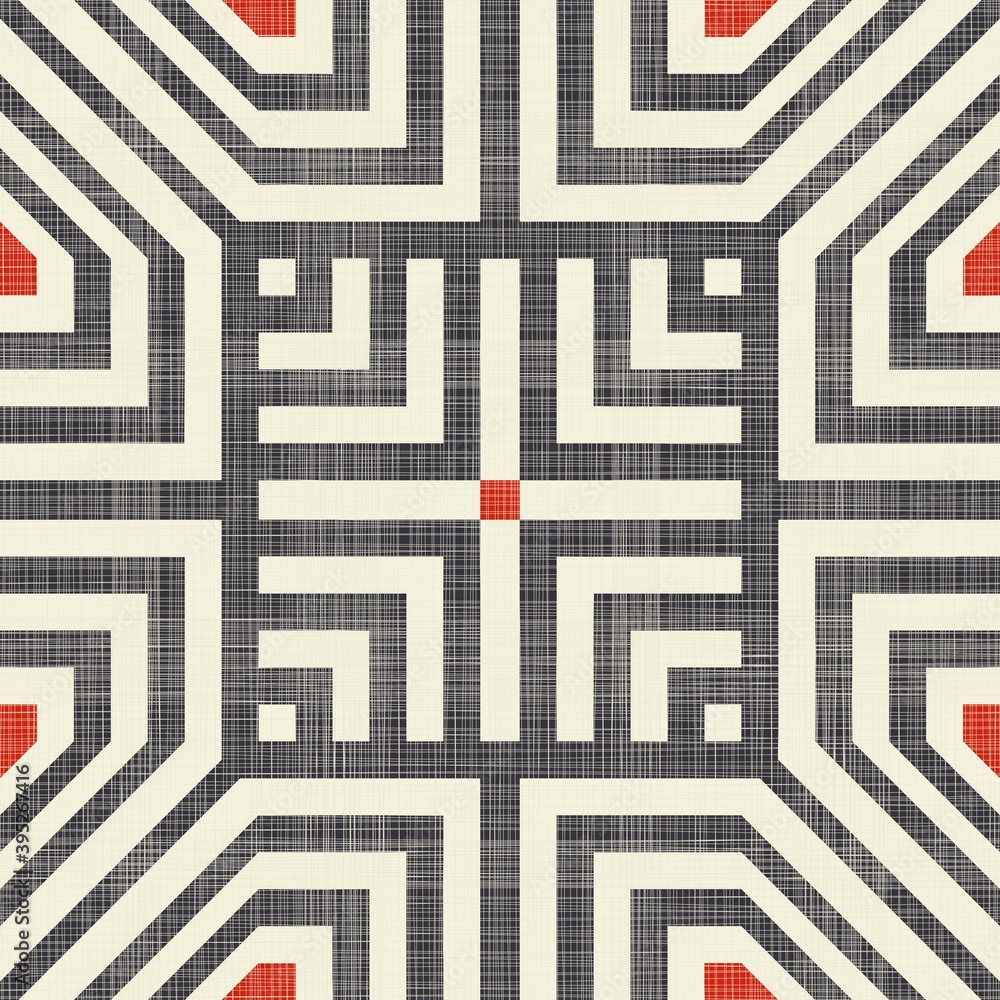 Poster abstract seamless striped geometric pattern on texture background in retro colors. creative vector p