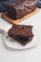 Homemade moist chocolate banana bread