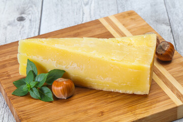 Parmesan cheese served basil and nuts