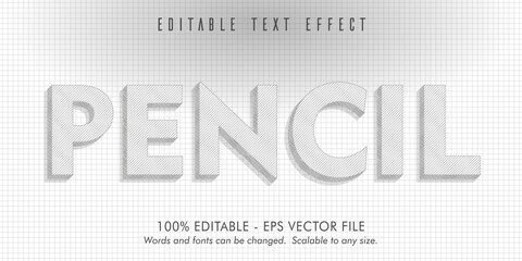 Pencıl text, pencıl style editable text effect