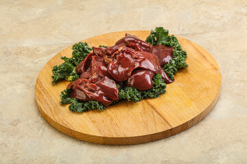 Raw chicken liver for cooking