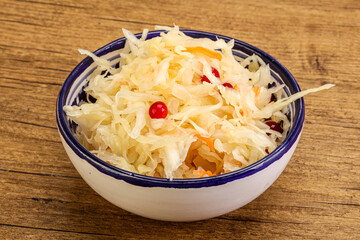 Sauerkraut with cranberry in the bowl