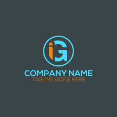 Letter IG abstract logo design
