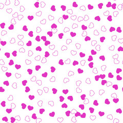 White hearts on pink background. Seamless vector romantic love valentine pattern. For fabric, textile, design, cover, banner.
