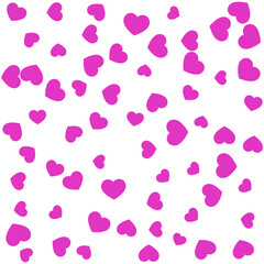 White hearts on pink background. Seamless vector romantic love valentine pattern. For fabric, textile, design, cover, banner.