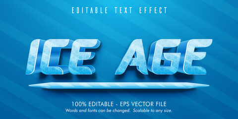 Ice age text, ice age style editable text effect