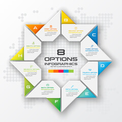 Vector star for infographic,Business concept with 8 options.