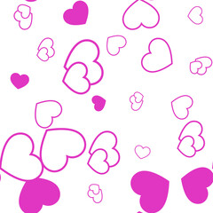 White hearts on pink background. Seamless vector romantic love valentine pattern. For fabric, textile, design, cover, banner.