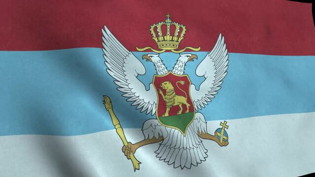 Montenegro flag. Trobojka, three color flag, crnogorska zastava