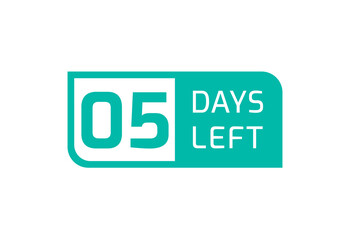 5 Days Left banner on white background, 5 Days Left to Go