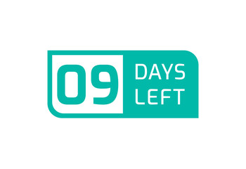9 Days Left banner on white background, 9 Days Left to Go