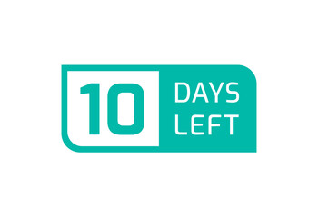 10 Days Left banner on white background, 10 Days Left to Go