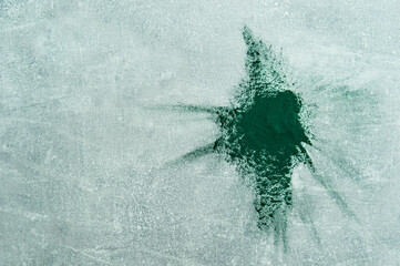 Spirulina algae powder isolated on grey background. Top view. Nutrition and dietary dupplements. Vegan Protein.