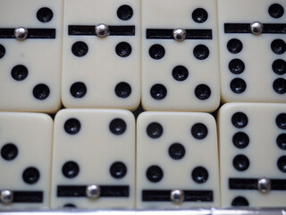 Domino background. Concept strategy. Close up picture
