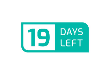 19 Days Left banner on white background, 19 Days Left to Go