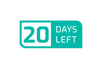 20 Days Left banner on white background, 20 Days Left to Go