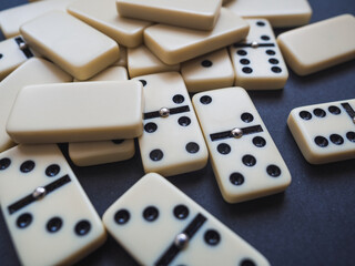 Domino background. Concept strategy. Domino pieces