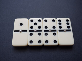 Domino background. Concept strategy. Cause and effect