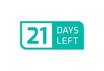 21 Days Left banner on white background, 21 Days Left to Go