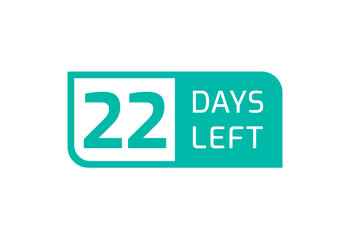 22 Days Left banner on white background, 22 Days Left to Go