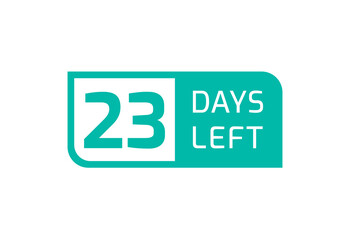 23 Days Left banner on white background, 23 Days Left to Go