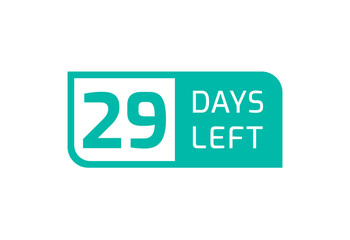 29 Days Left banner on white background, 29 Days Left to Go