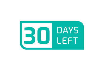 30 Days Left banner on white background, 30 Days Left to Go