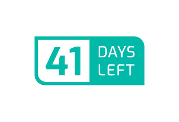 41 Days Left banner on white background, 41 Days Left to Go