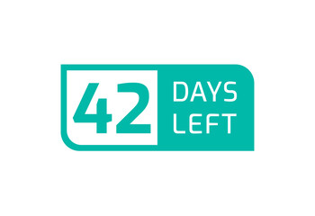 42 Days Left banner on white background, 42 Days Left to Go