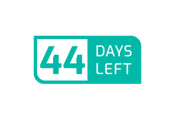 44 Days Left banner on white background, 44 Days Left to Go