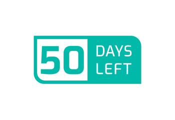 50 Days Left banner on white background, 50 Days Left to Go