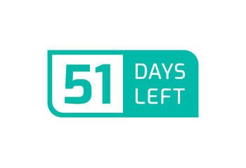 51 Days Left banner on white background, 51 Days Left to Go