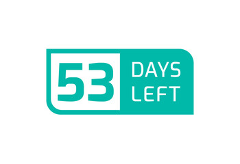 53 Days Left banner on white background, 53 Days Left to Go