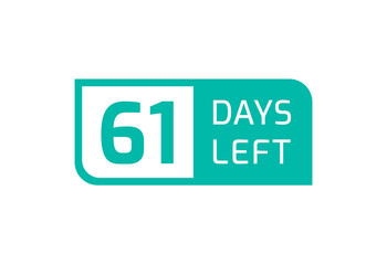 61 Days Left banner on white background, 61 Days Left to Go