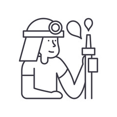 Firefighter icon, linear isolated illustration, thin line vector, web design sign, outline concept symbol with editable stroke on white background.